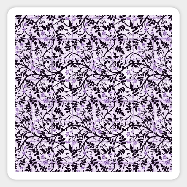 William Morris Jasmine Trellis Pattern Purples Sticker by tiokvadrat